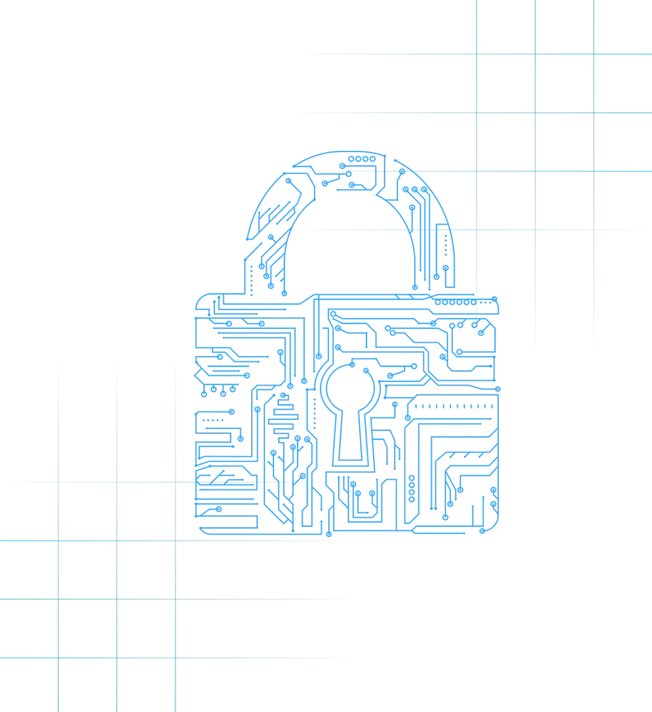 cyber security padlock and lines